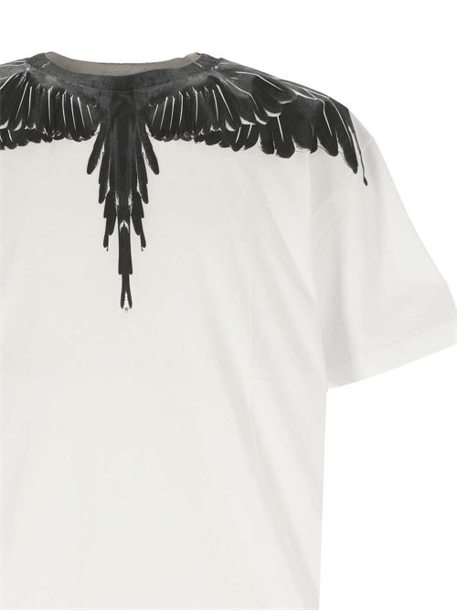 T-shirt bianco/nero  con  stampa Wings MARCELO BURLON COUNTY OF MILAN | CMAA056C99JER0010110